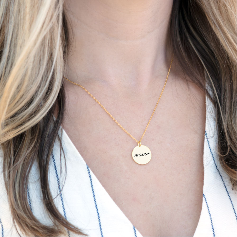 Aura Mama Disc Necklace in 18K Gold Plating