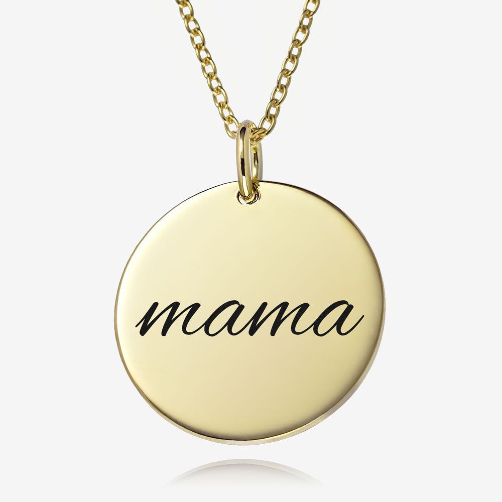 Aura Mama Disc Necklace in 18K Gold Plating