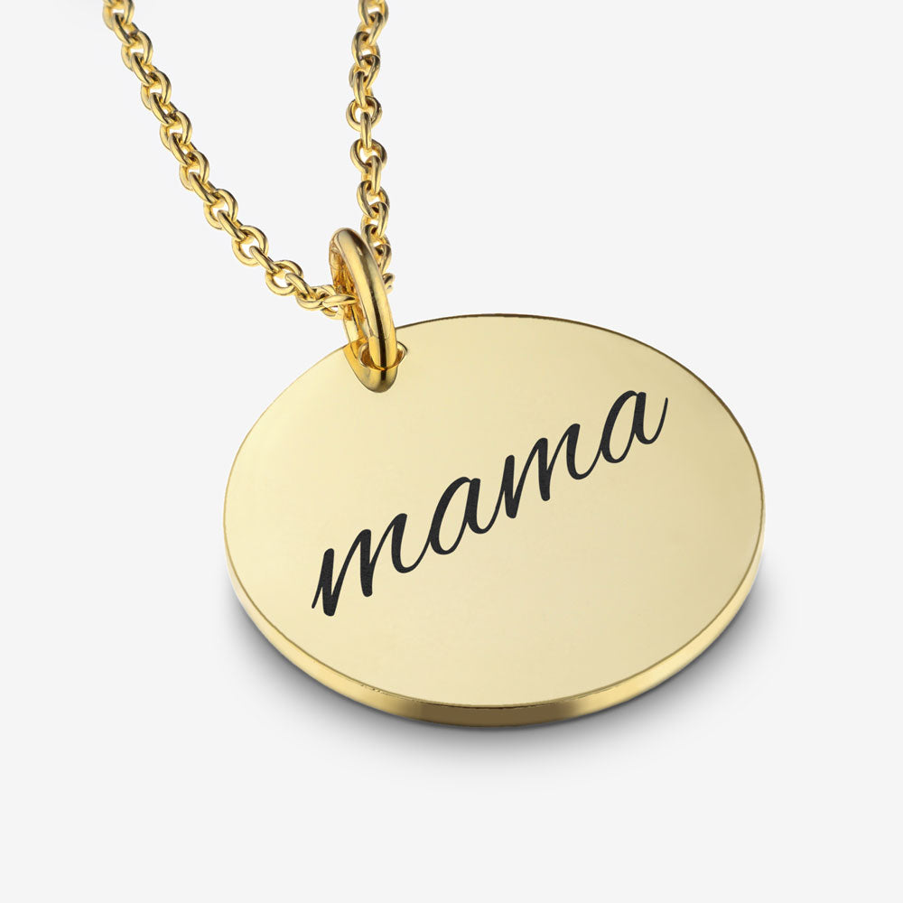 Aura Mama Disc Necklace in 18K Gold Plating