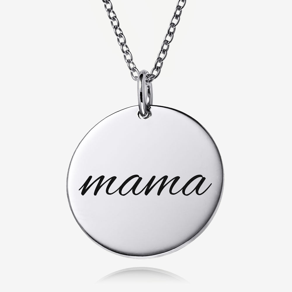 Aura Mama Disc Necklace in Silver